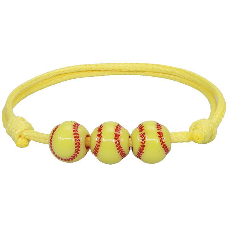 Customized Sports Bracelet - Wax Cord Woven: Basketball, Baseball, Tennis, Rugby, and Football Wristband Jewelry