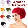 Big Flower Women's Turban Cap Elastic Head Wrap Cap Islamic Headscarf  Hair Accessories