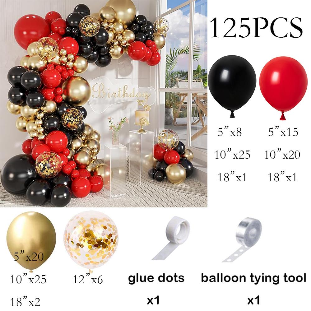 

Black Red Balloons Garland Gold Confetti Latex Balloon Arch Kit Graduation Wedding Birthday Party Baby Shower Decoration Globos AS Picture