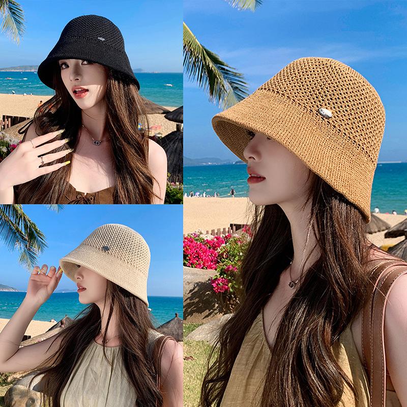 Temperament Beach Hat Summer Visor Bucket Hat For Women Girls Fisherman Hat Sun Hats Outdoor Travel Sunscreen Hats Gifts