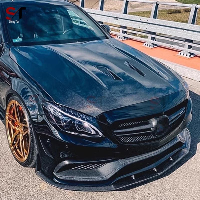 Mercedes C-Class W205 C63 Carbon Fiber PSM Style Front Lip Splitter