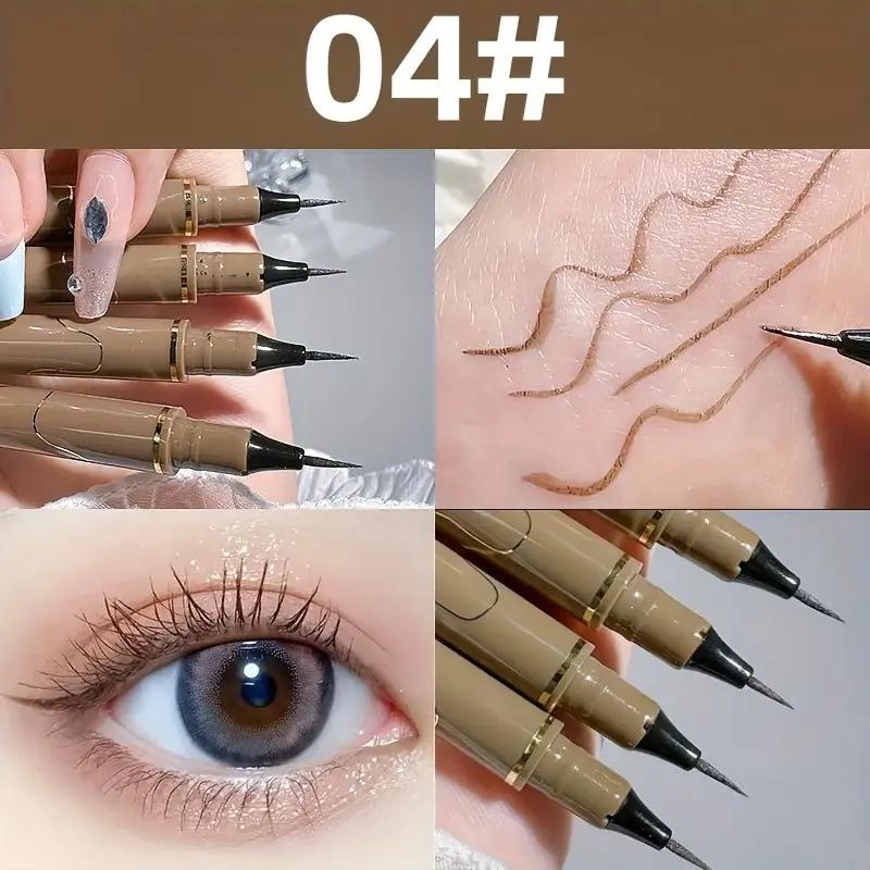 

Waterproof liquid eyeliner 4 colors ultra fine tip black brown cold tea brown long lasting Korean makeup easy for beginners
