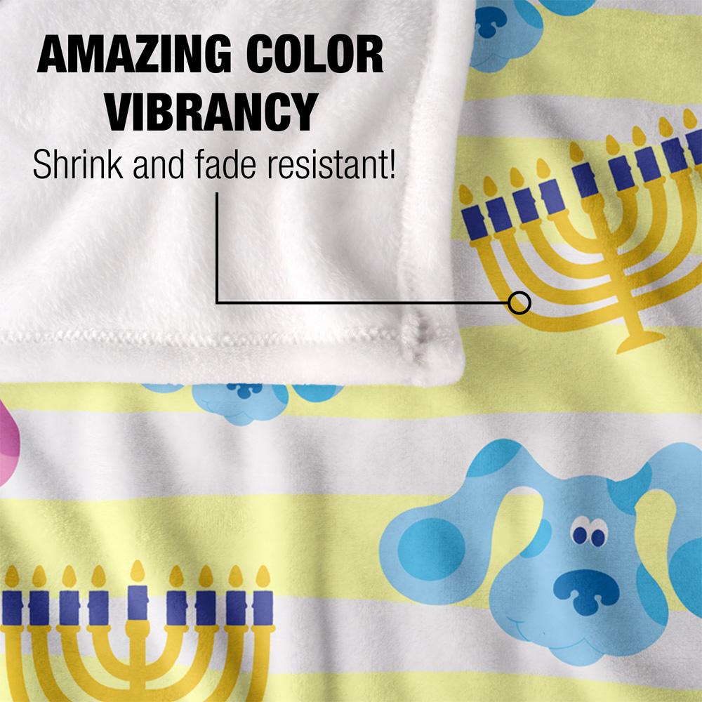 BlueÂ´s Clues Silky Patterned Blue Hanukkah Supersoft Blanket