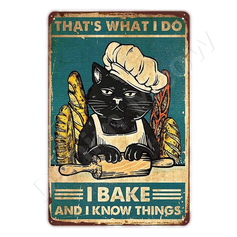 Funny Bathroom Quote Metal Tin Sign, Black Cat, Wash Your Paws, Poster for Home, Bathroom, Cafe, Wall Decor, Gift for Women