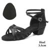 Girls Latin Dance Shoes Children Ballroom Tango Salsa Party Dancing Shoes Ladies Soft Sole Low Heels 3.5cm Training Shoes