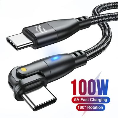 5A USB Type C To USB C Cable For iPhone 15 Realme Samsung S23 100W PD Fast Charging Wire for Macbook PC Type-C USBC Cable
