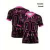 Maglietta a V personalizzata con nastro rosa per adulti, con stampa "prendersi cura delle donne", resistente, casual e alla moda