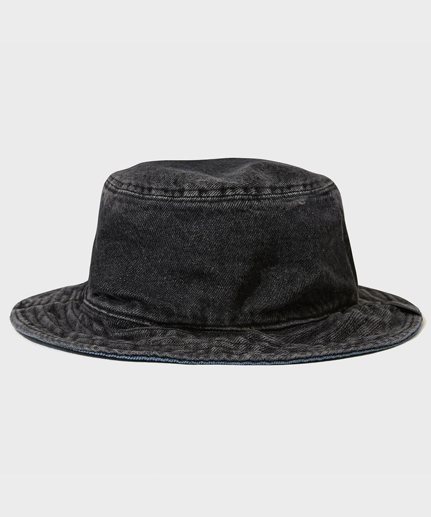 FFEFF STUDIO Vintage Washed Denim Reversible Bucket Hat (Deep Blue/Black)