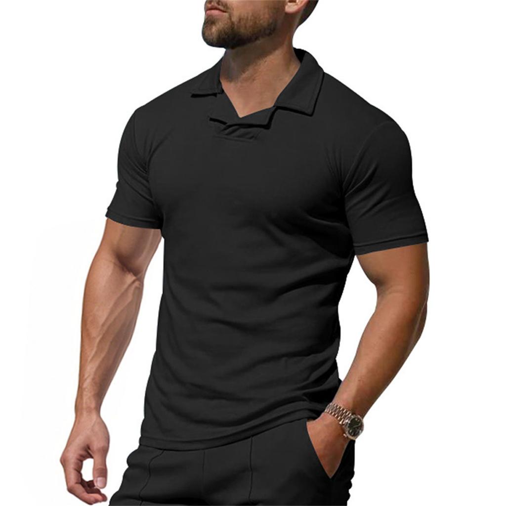 Men's Loose And Casual Solid-color Short-sleeved Shirt Top
