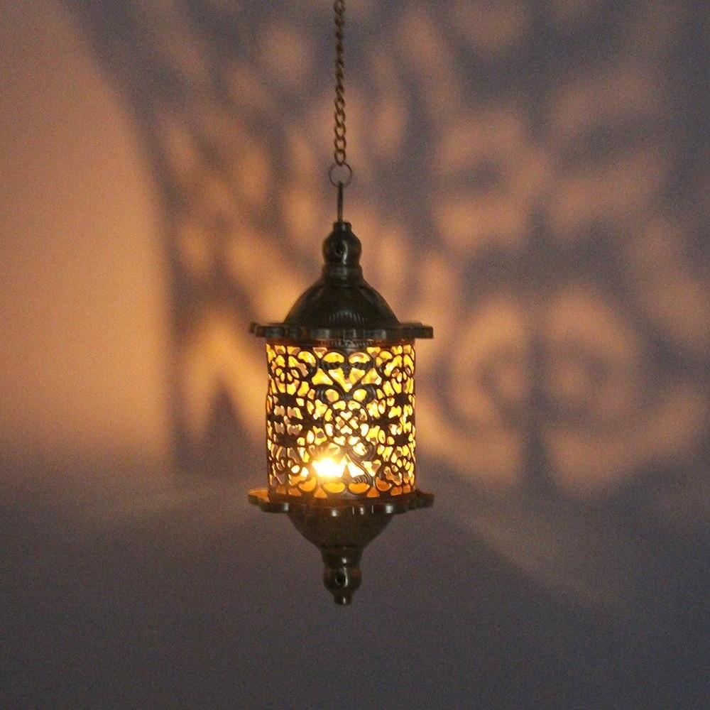 Romantic Hollow Metal Candlestick Iron Hanging Candle Holder Hollow Birdcage Lantern Indoor