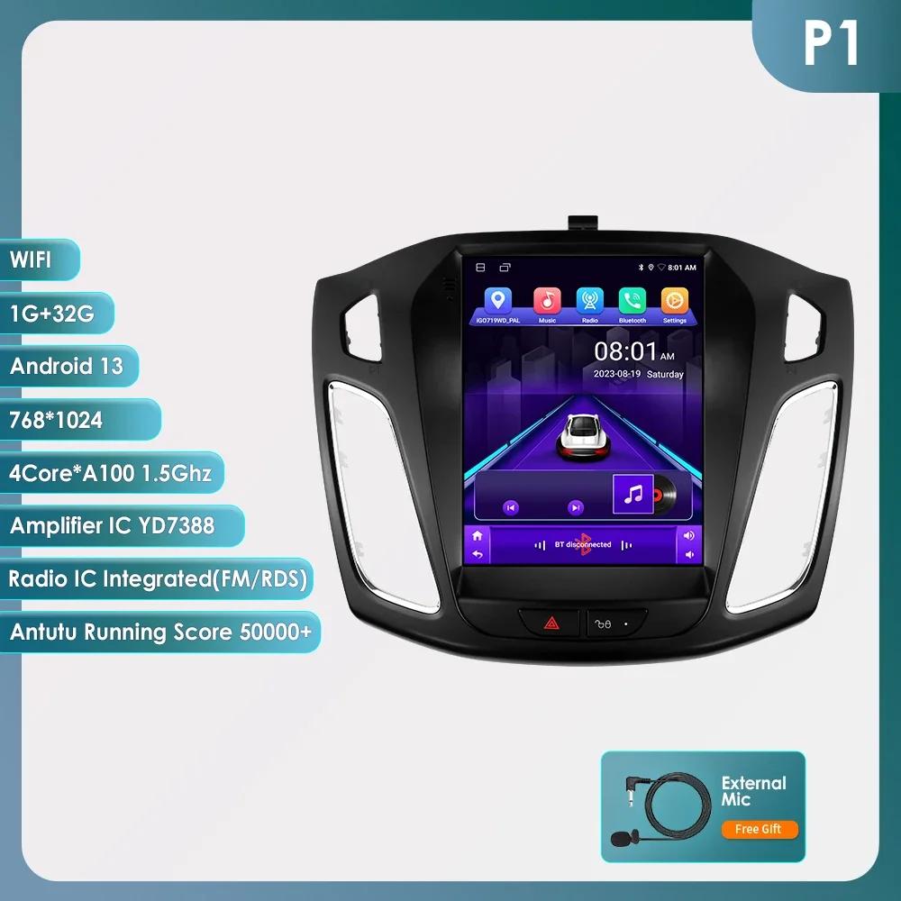 9,7" Carplay Android 13 Autoradio dla Forda Focus 3 MK 3 2011-2019 Odtwarzacz multimedialny samochodowy samochodowe inteligentne systemy radio GPS Stereo