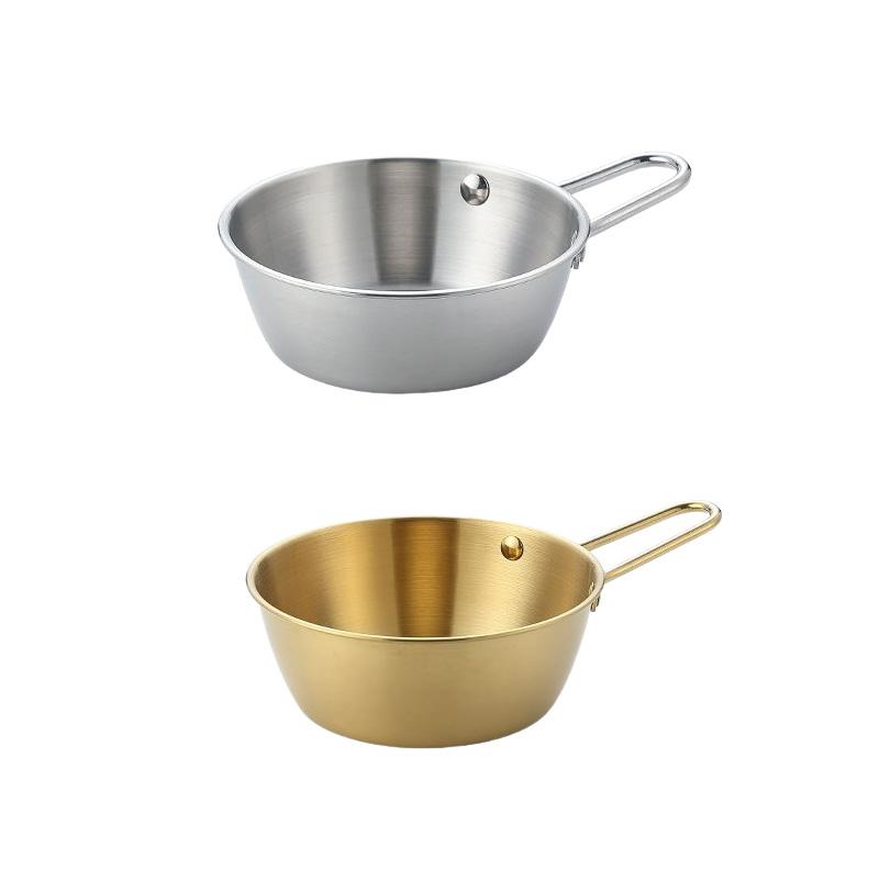 Outdoor Xuela Bowl 304 Stainless Steel Korean Rice Wine Bowl Restaurant Pickle Bowl with Handle Rice Washing Bowl