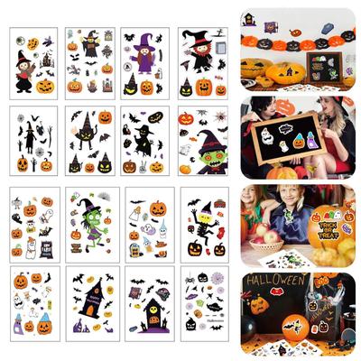 8 Halloween Party Card Stickers DIY Notebook Small Card Mobile Phone Case Can Be Decorated With Holiday Gifts