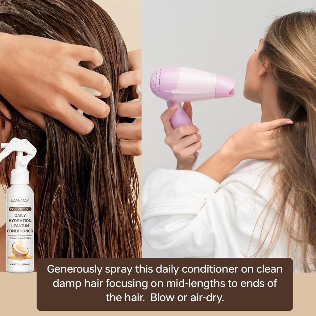 Daily Hydration Leave-In Conditioner-Softens Hair And Improves Styling Manageability-Suitable For All Hair Types, 120ml