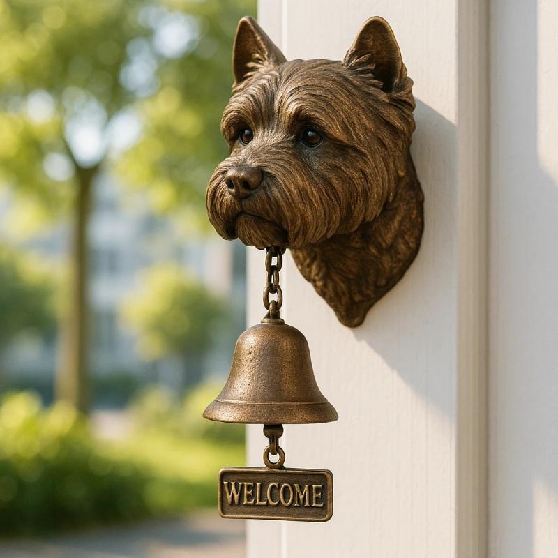 Metal Welcome Doorbell Vintage Halloween Dog Bell Interesting Hangable Manual Doorbell For Home Entrance Wall Mount Decor