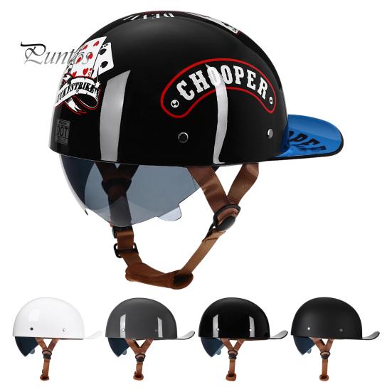 Vintage Motorradhelm Outdoor Radfahren Rollschuhlaufen Offenes Gesicht Baseballmütze Helm Leichter Herren Damen Fahrrad Roller Halbhelm