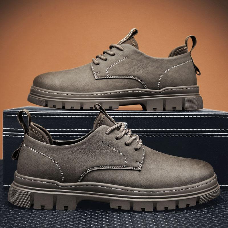 FashionMen's Casual Leather Shoes Outdoor Formal Dress Footwear New Fashion Male Oxford Shoes Classic Lace-Up Business Shoes Sneakers