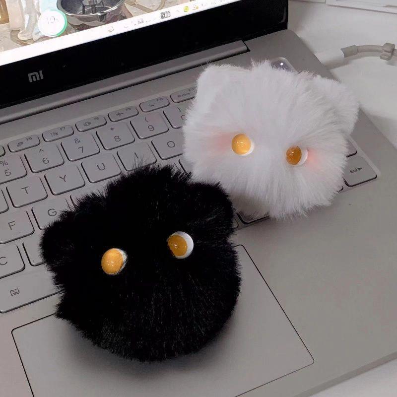 Cat Cute Blush Plush Keychain Soft Furry Handmade Backpack Decoration Souvenir