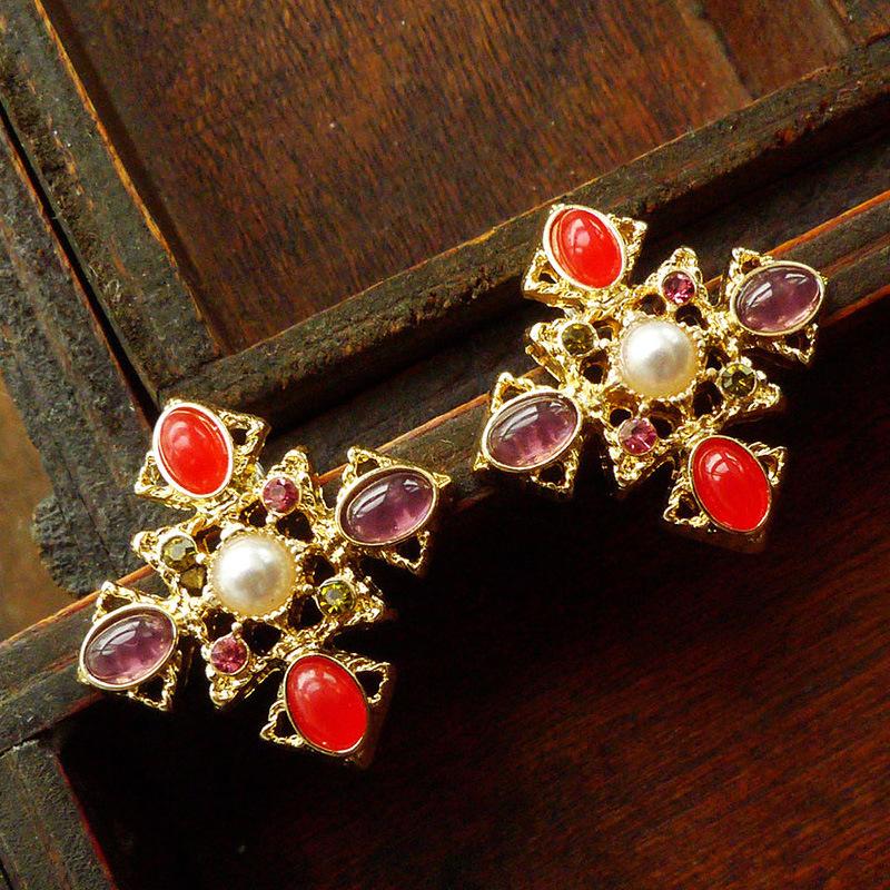 

Старинная дворец антикварная повторно гравированная цветная брошь сокровище цветной драгоценный камень жемчуг брошь свадебная вечеринка булавка