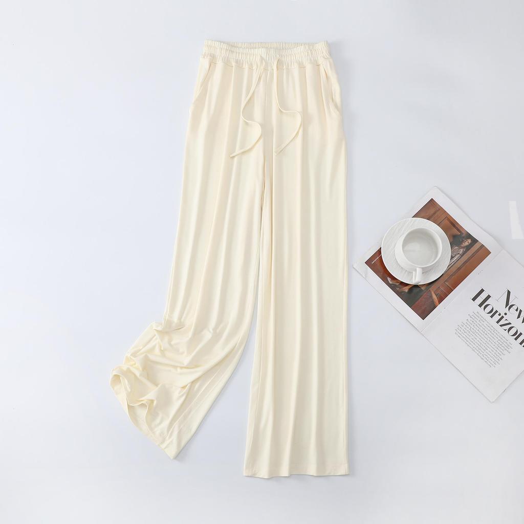 "Sommartunna vida randiga pyjamasbyxor - Casual, lösa, mångsidiga och passform i stor storlek."