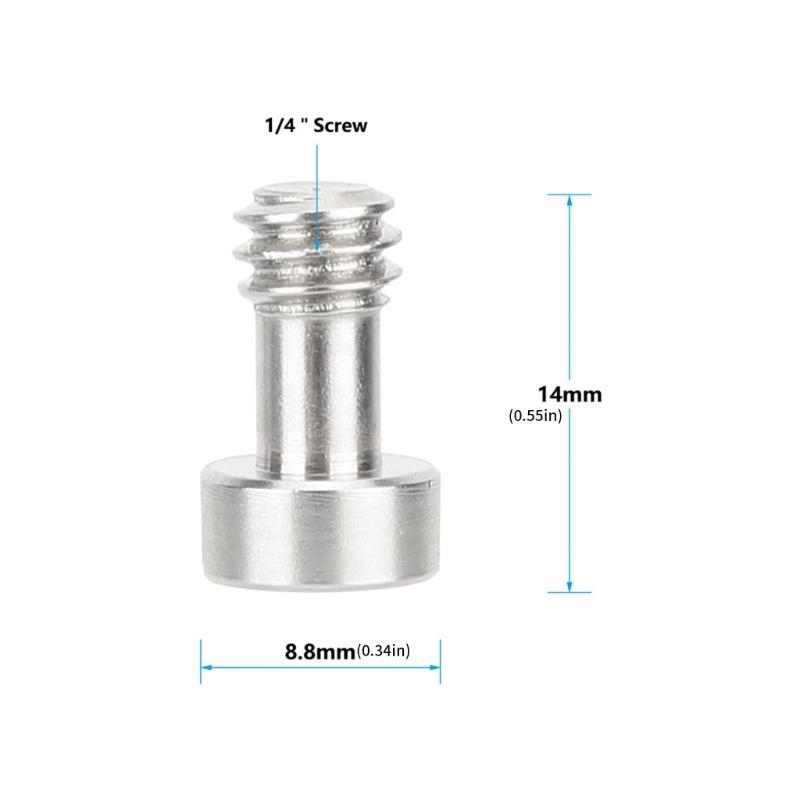 Aluminum 1/4inch Camera Long Screw Hexagonal Screw for Camera Tripod Monopod Baseplate Quick Release Plate Accessories