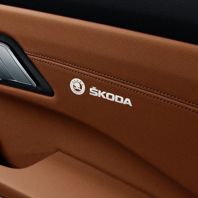 AFK1 Metal Car Decals Window Wiper Logo Sticker for SKODA VRS SCALA FABIA Octavia Kodiaq Superb Karoq YETI Auto Reflective Interior
