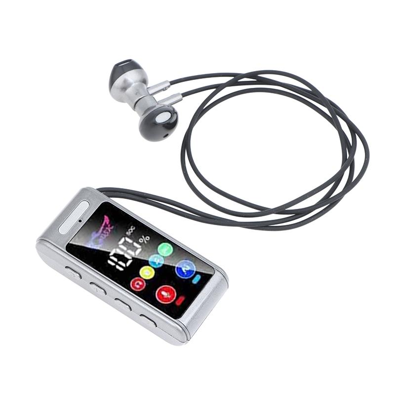 Neckband Clip Bluetooth Earphones IPX4 Sweatproof Clear Call Headset with Digital Display for Daily Commute