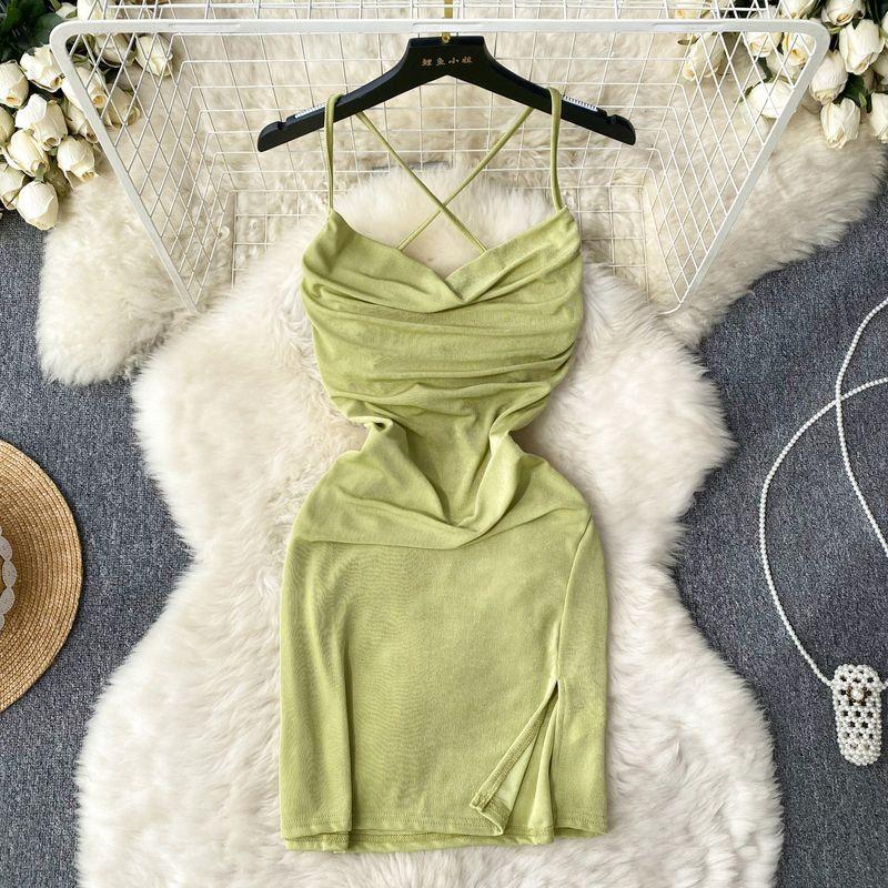 Internet Celebrity Ins Sexy Hollow-out Backless Sling Dress