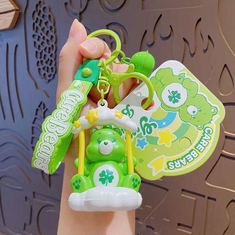 Cartoon Heart Bear Keychain: Cute Couple Backpack Charm & Car Ornament