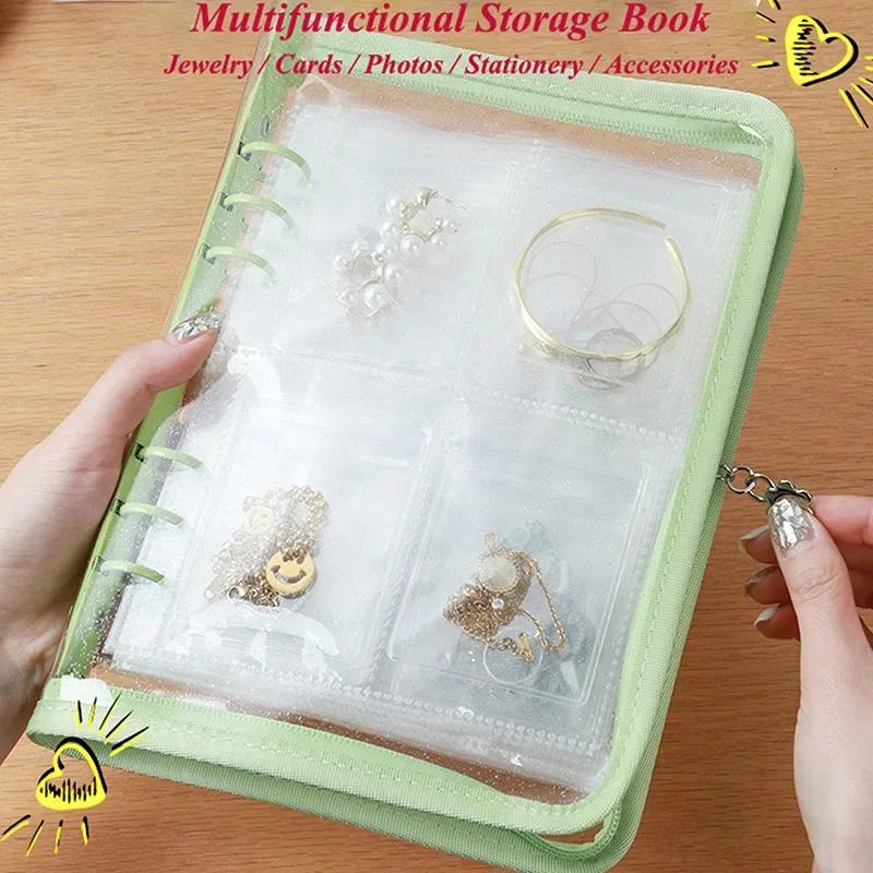 1 Set Candy Colors Convenient Large Capacity Photo Album Includes Sealed Bag Portable Multiple Sizes Multi-Function 25.3x18.5cm