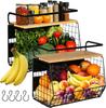 2 Sets Magnetic Fridge Shelf & Spice Rack 2 In 1 Kitchen Vegetable Rack, Kitchen Storage and Organization, Fruits and Vegetables, Fruit Basket Basket