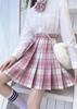 COSSA School Uniform Cosplay Includes JK Pleated Checkered and Perfect for Amusement Cultural and Graduations 3-Piece Short-Sleeved Set, Skirt, Skirt,