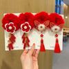 Tang Suit Children's New Year Headwear Chinese Style Red Bow Hair Ring New Year Hair Rope  Winter