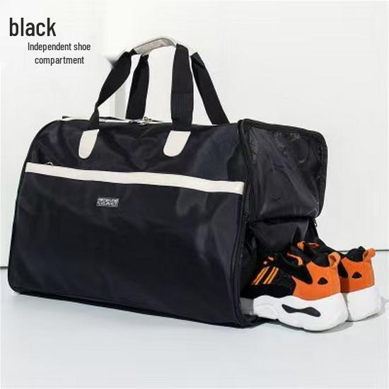 Women's Korean-Style Foldable Canvas Travel Bag - Large Capacity, Lightweight, Handheld or Single Shoulder Gym and Business Bag