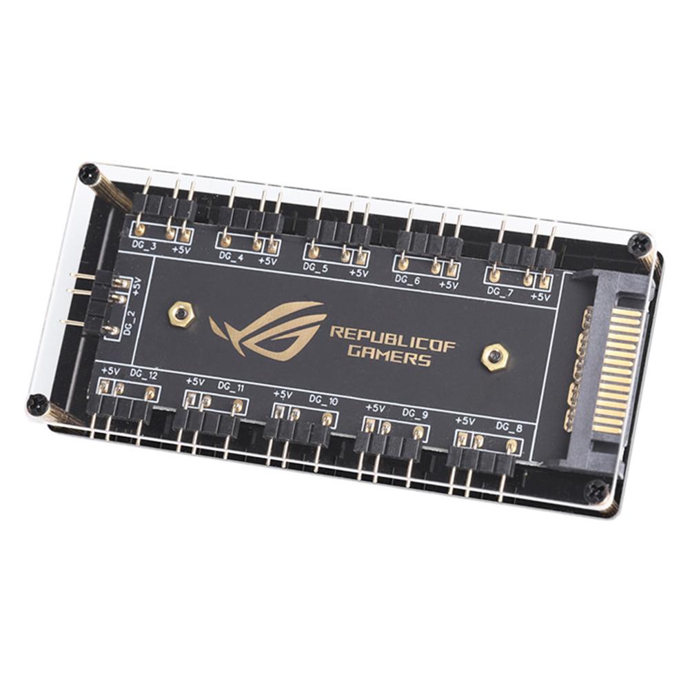 5V/3PIN ARGB-Kabel-Splitter-Hub ASUS AURA SYNC RGB-Lüfter-Hub-Adapter SATA-Stromverlängerungskabel-Adapter für Computer-PC-Kühler