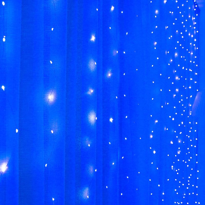 

Светодиодная медная гирлянда-штора 3х3 м с USB, пультом и крючками - Цветной декор для комнаты 3m x 1m 100 Lights without Hooks