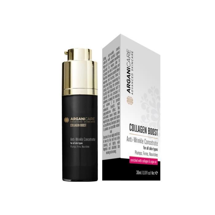 Sérum Anti-Rides - Arganicare - 30 ml - Collagène - Huile d'argan - Tous types de peaux