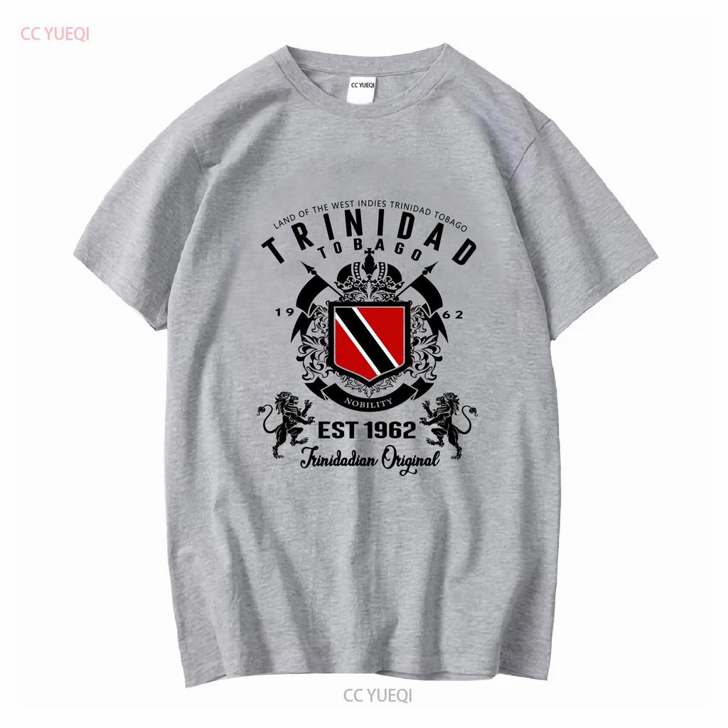 Trinidad T-Shirt und Tobago Flagge TNT Karneval Soca Inselwappen T-Shirt lang- oder kurzärmlig Vintage Gewaschen Gestreckt Vielseitig