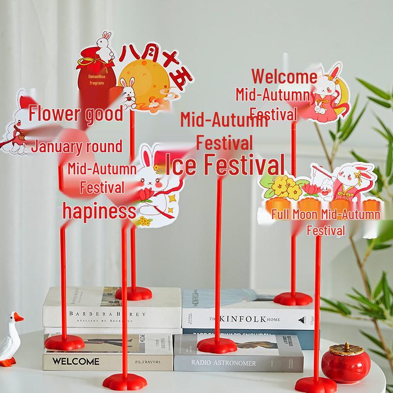 2025 Mid-Autumn Festival & National Day Cat Decor Sign for Shopping Mall & Store Counter Display