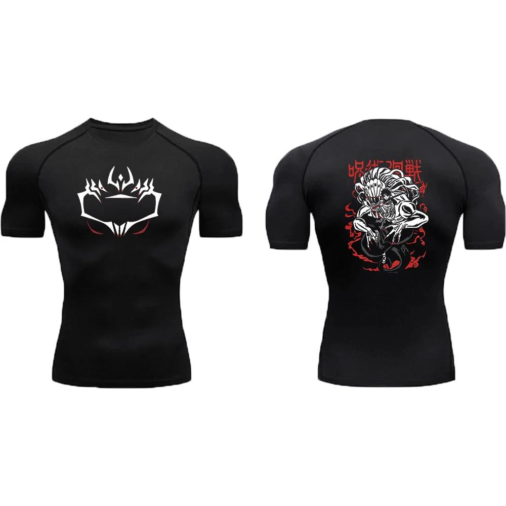 Tricou Sport Fitness Atletic Bărbați Tricou Compresie Anime Jujutsu Kaisen Strâmt Tricouri Sală Fitness Elasticitate Topuri Tricou