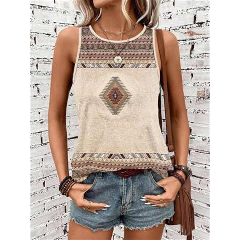 New Ethnic Style Tank Tops Dream Catcher 3D Print Women O-Neck Elegant Vest Off Shoulder Y2k Sleeveless Camisole Woman Clothing