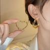 Golden Twist Love Big Earrings 2025 Popular Earrings Autumn and Winter Ear Jewelry Suitable for Round Face Earrings