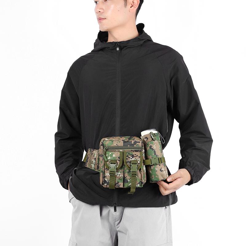 Tactical Multifunctional Water Kettle Bag Anti-Splashing Wear-Resistant Mobile Phone Bag Sports Waist Bag Men's Outdoor Cycling Bag