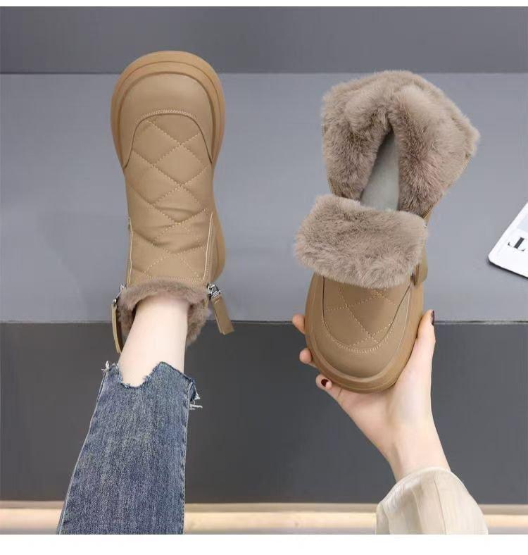 

Популярные женские зимние ботинки в иностранном стиле 2025 года, новые бархатные утолщенные хлопковые ботинки для Северо-Востока, водонепроницаемые, нескользящие и теплые короткие ботинки 41 хаки