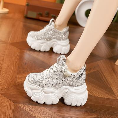 Εσωτερική αύξηση ύψους παπούτσια μπαμπά γυναικεία ανοιξιάτικα νέα 11CM πλατφόρμα γυναικεία παπούτσια τσιγγάνικα αστέρια ευρωπαϊκός σταθμός ευέλικτα casual παπούτσια