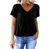 Personalized V-neck Raglan Sleeve Pleated Casual Daily Home T-shirt
