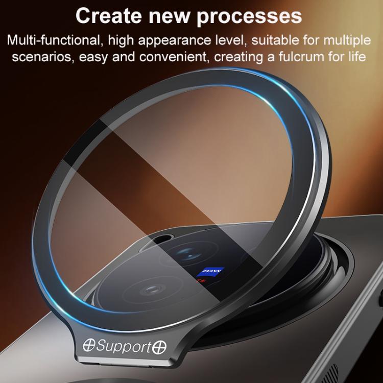 Ice Magnetic Straight Edge Lens Holder Shockproof Phone Case for vivo X200 Ultra, Heat Dissipation Wireless Charging Cover