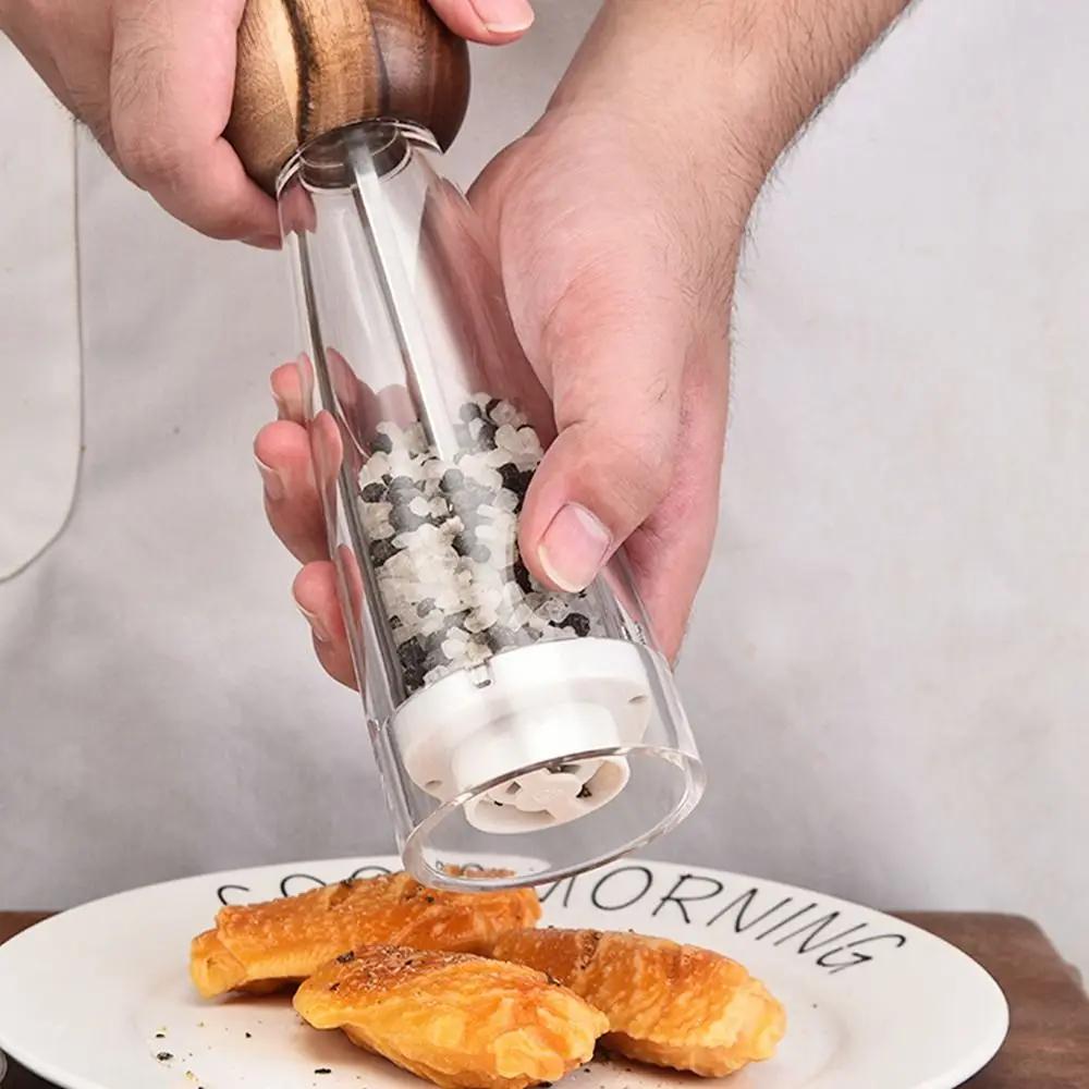 Acrylic Pepper Sea Salt Grinder Manual Mill for Kitchen Camping BBQ Outdoor Spice Bottle Durable Design