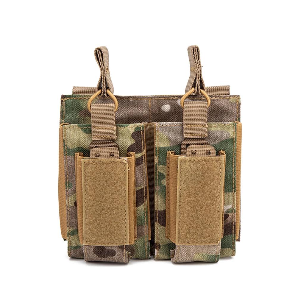 1Pc M4 M14 M16 AK AR Magazine Pouch Tactical Molle Triple Magazine Pouch Double-Layer Mag Pouches Universal Cartridge Holder