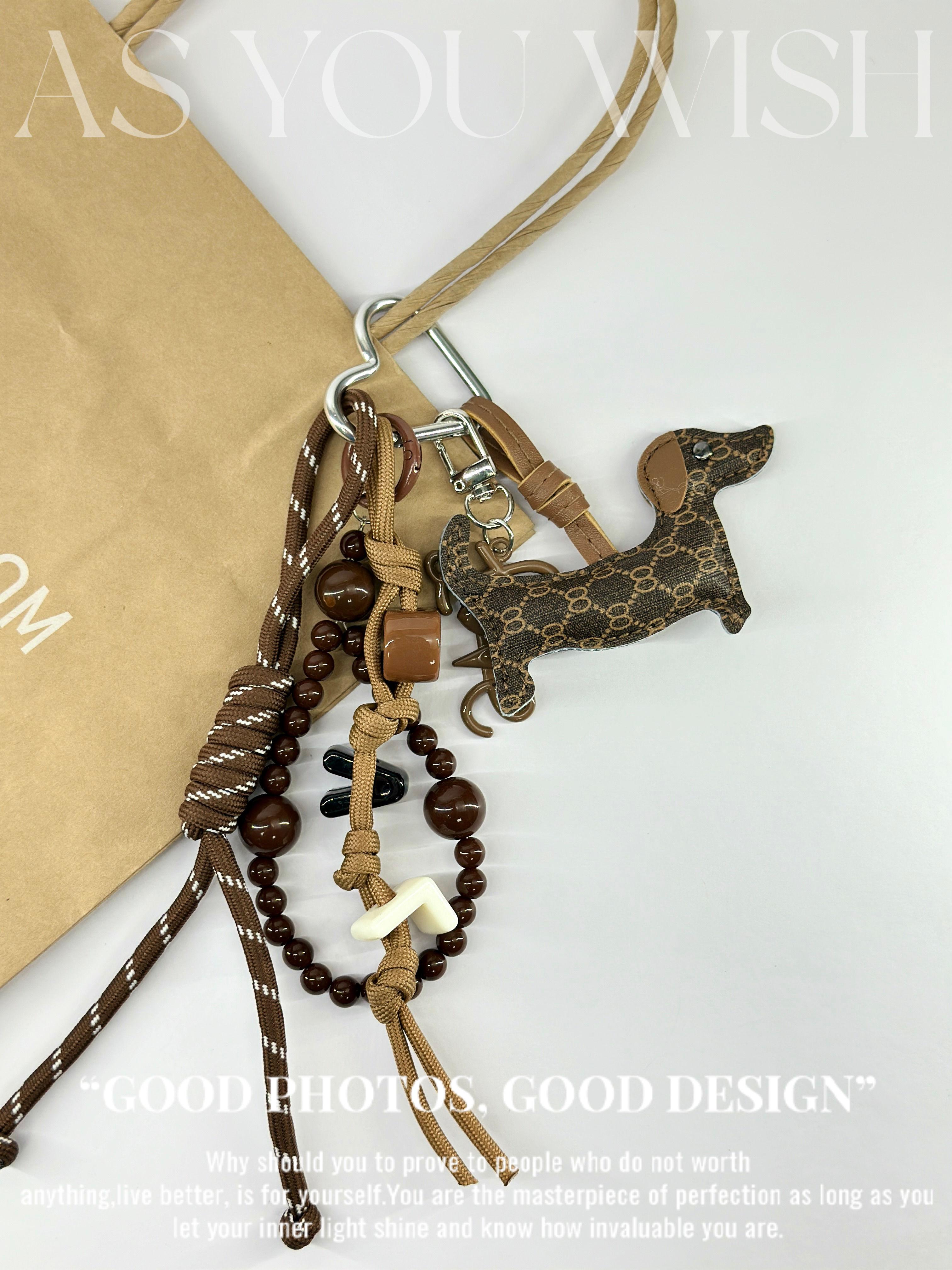 Плетеная веревочная сумка-подвеска для женских сумок Нейлоновая плетеная высококачественная подвеска-брелок Ретро-подвеска с таксой Аксессуары для сумок